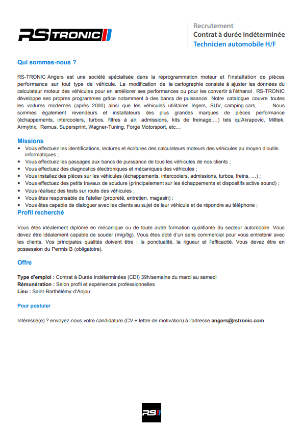 Rs Tronic Angers Preparateur Automobile Capture Decran 2025 07 31 165801